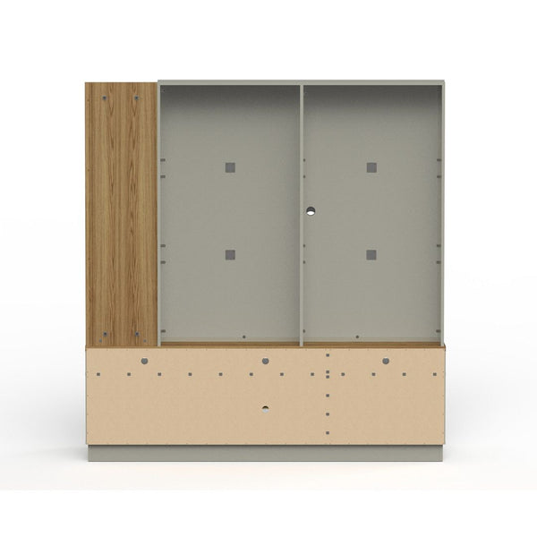 Pomander 71.49 Free Standing Entertainment Center in Grey Gloss 402251 Manhattan Comfort