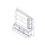 Pomander 71.49 Free Standing Entertainment Center in Off White Gloss 402252 Manhattan Comfort