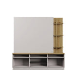 Pomander 71.49 Free Standing Entertainment Center in Off White Gloss 402252 Manhattan Comfort