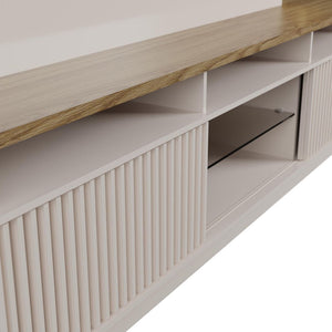 Pomander 71.49 Free Standing Entertainment Center in Off White Gloss 402252 Manhattan Comfort