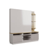 Pomander 71.49 Free Standing Entertainment Center in Off White Gloss 402252 Manhattan Comfort