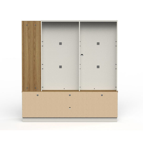 Pomander 71.49 Free Standing Entertainment Center in Off White Gloss 402252 Manhattan Comfort