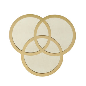 HomeRoots 22" Gold Mirrored Glass Three Circle End Table – Modern Glamour for Small Spaces, Stylish Décor Accent 402264