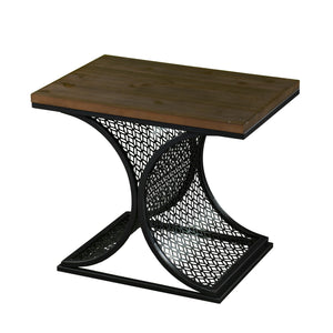 Homeroots 19" Black And Brown Wood And Iron End Table   402271