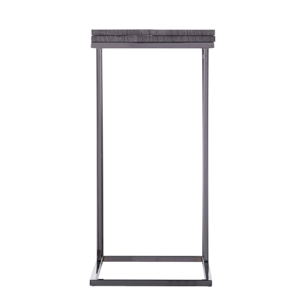 Homeroots 25" Silver And Gray Expandable Rectangular End Table   402273