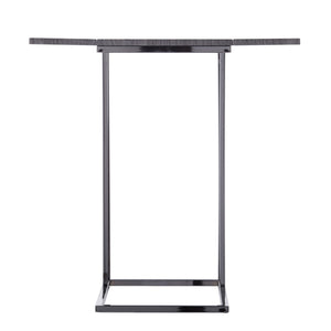 Homeroots 25" Silver And Gray Expandable Rectangular End Table   402273