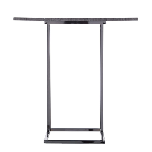 Homeroots 25" Silver And Gray Expandable Rectangular End Table   402273