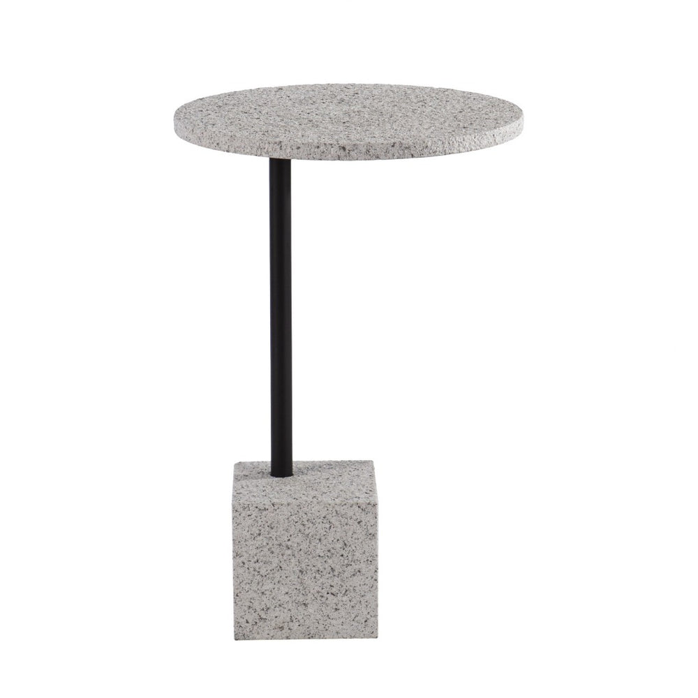 HomeRoots 24" Black and White Faux Marble Round End Table - Stylish, Versatile Accent for Modern Interiors 402276