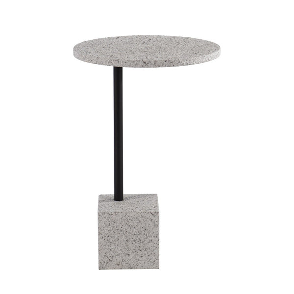 HomeRoots 24" Black and White Faux Marble Round End Table - Stylish, Versatile Accent for Modern Interiors 402276