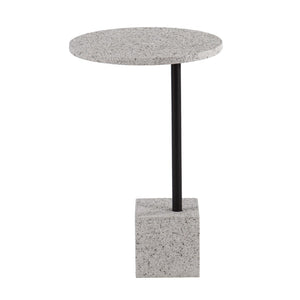 HomeRoots 24" Black and White Faux Marble Round End Table - Stylish, Versatile Accent for Modern Interiors 402276