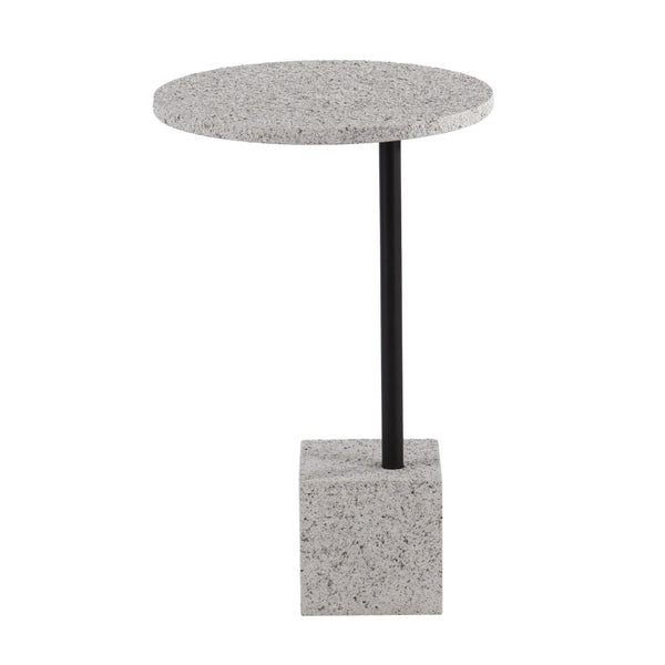 HomeRoots 24" Black and White Faux Marble Round End Table - Stylish, Versatile Accent for Modern Interiors 402276