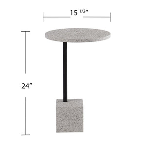 HomeRoots 24" Black and White Faux Marble Round End Table - Stylish, Versatile Accent for Modern Interiors 402276