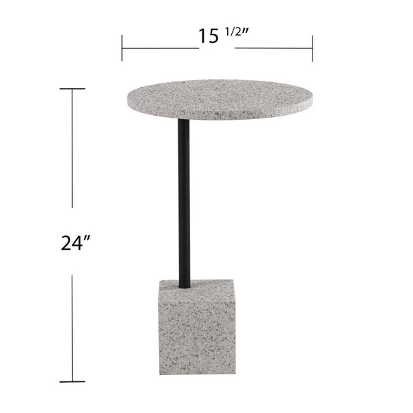HomeRoots 24" Black and White Faux Marble Round End Table - Stylish, Versatile Accent for Modern Interiors 402276