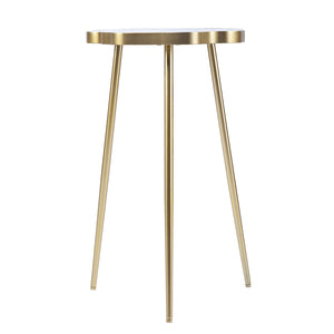 Homeroots 24" Gold And Shades Of Violet Faux Agate End Table   402280