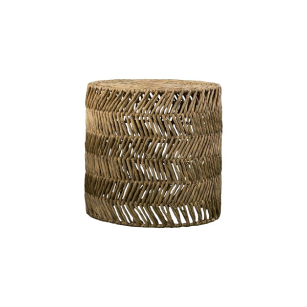 HomeRoots Set of Two 18" Natural Woven Rattan End Tables - Coastal Chic Accent Pair for Versatile Home Decor 402285