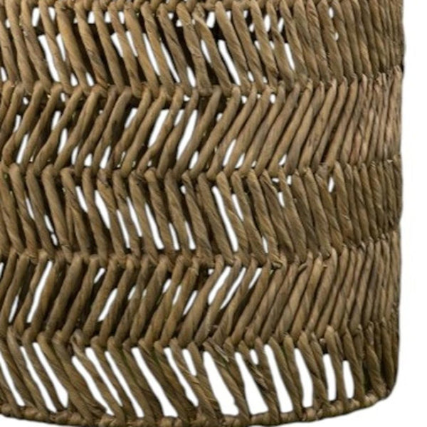 HomeRoots Set of Two 18" Natural Woven Rattan End Tables - Coastal Chic Accent Pair for Versatile Home Decor 402285