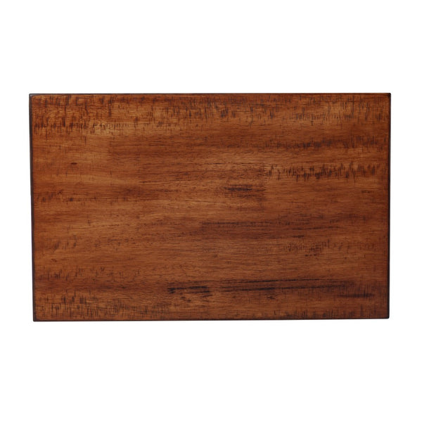 Homeroots Set Of Two 25" Brown Solid Wood Rectangular Nested End Tables   402287