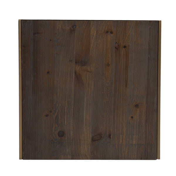 Homeroots Set Of Two 19" Gray Solid Wood And Gold Chunky Nested End Tables   402289