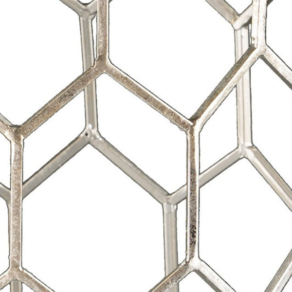 Homeroots 18" Antiqued Gold Honeycomb Hexagonal End Table   402297