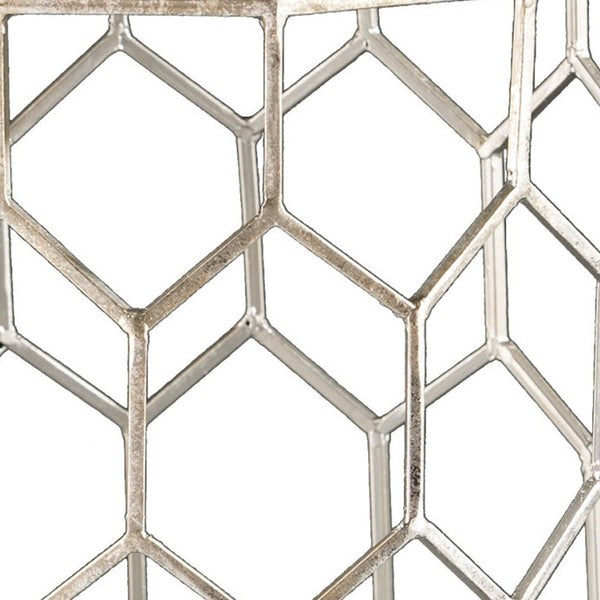 Homeroots 18" Antiqued Gold Honeycomb Hexagonal End Table   402297