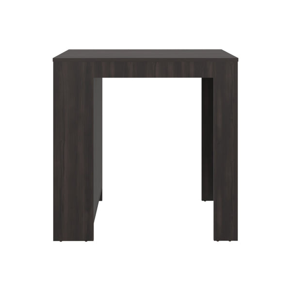 English Elm Lacour Open Shelf Kitchen Island Prep Station with Three Tier Melamine Storage Dark Walnut B097P474295