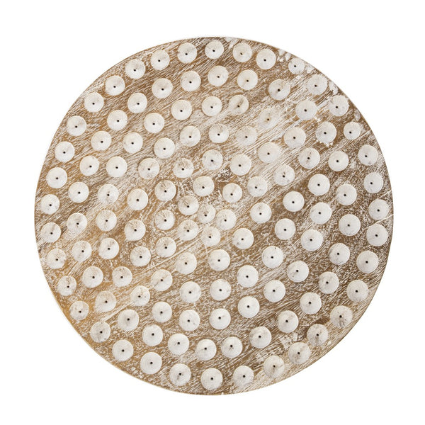 Homeroots 18" Washed White Solid Wood Round End Table   402301