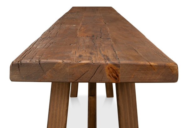 Sarreid Double X Base Sofa Table - Rustic Charm With Reclaimed Pine Top & Timeless Design For Any Space Tan  40232