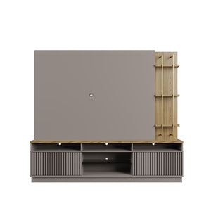 Pomander 85.27 Free Standing Entertainment Center in Grey Gloss 402351 Manhattan Comfort