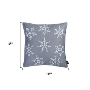 Homeroots Set Of 4 Gray And White Snowflakes Throw Pillows   402355