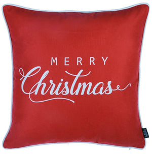 HomeRoots Set of Four 18" Red Zippered Christmas Snowflake Throw Pillows – Cozy Holiday Decor for Home! 402356