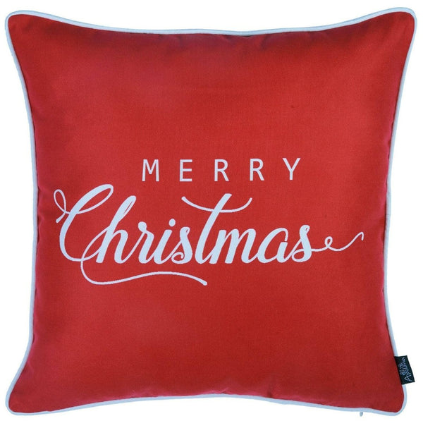 HomeRoots Set of Four 18" Red Zippered Christmas Snowflake Throw Pillows – Cozy Holiday Decor for Home! 402356