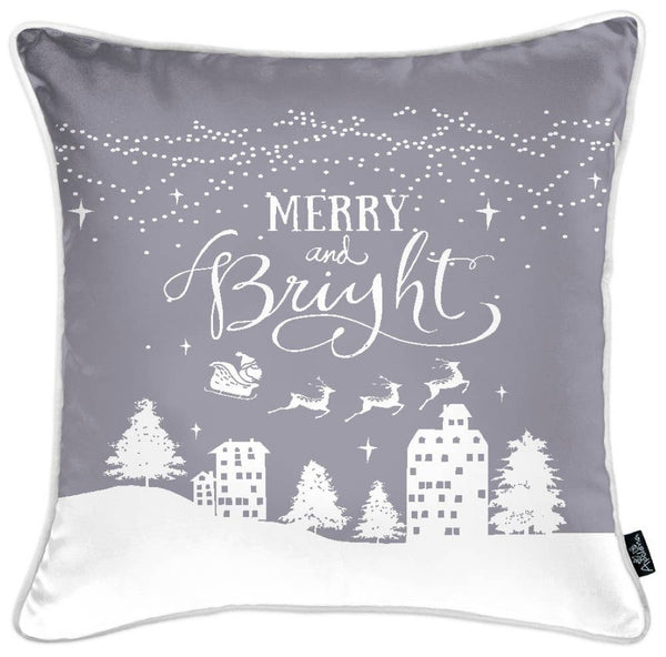 HomeRoots Set of Four Gray and White Snowflake Throw Pillows - Cozy Winter Accents for Any Home Decor 402358
