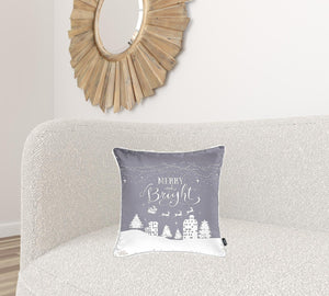 HomeRoots Set of Four Gray and White Snowflake Throw Pillows - Cozy Winter Accents for Any Home Decor 402358