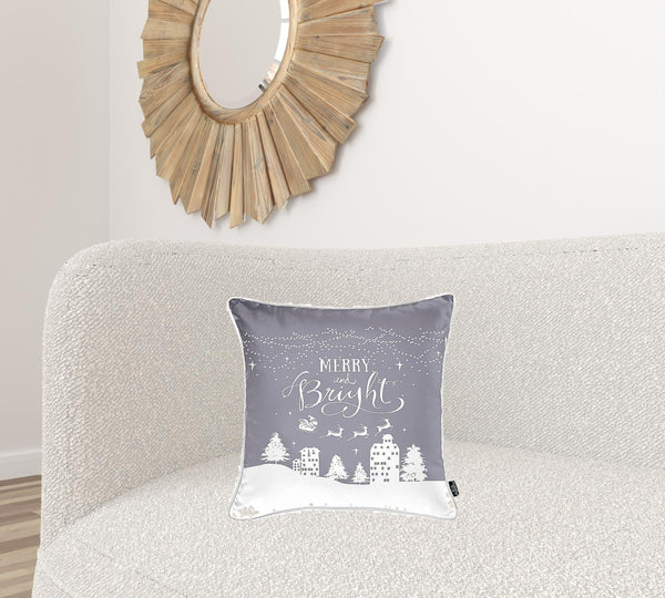 HomeRoots Set of Four Gray and White Snowflake Throw Pillows - Cozy Winter Accents for Any Home Decor 402358