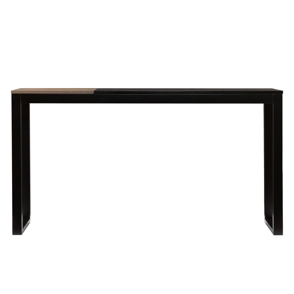 Homeroots 56" Natural And Black And Black Sled Console Table   402360