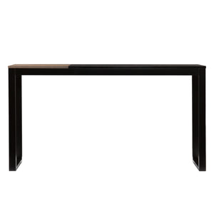 Homeroots 56" Natural And Black And Black Sled Console Table   402360