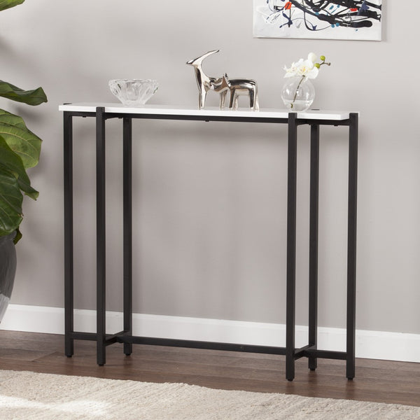 Homeroots 36" White And Black Frame Console Table   402361