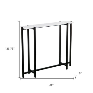 Homeroots 36" White And Black Frame Console Table   402361