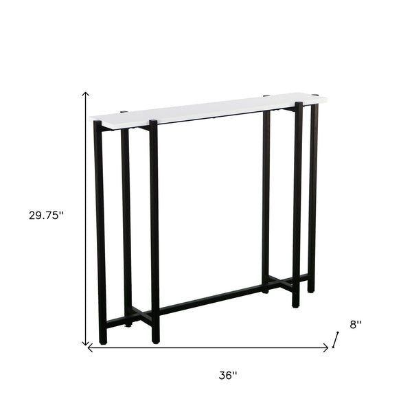 Homeroots 36" White And Black Frame Console Table   402361
