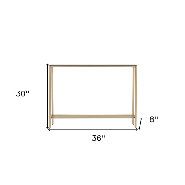 Homeroots 36" Silver And Gold Mirrored Glass Console Table   402365