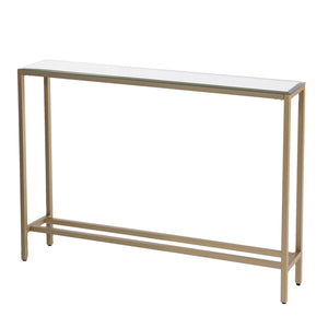 Homeroots 36" Silver And Gold Mirrored Glass Console Table   402365