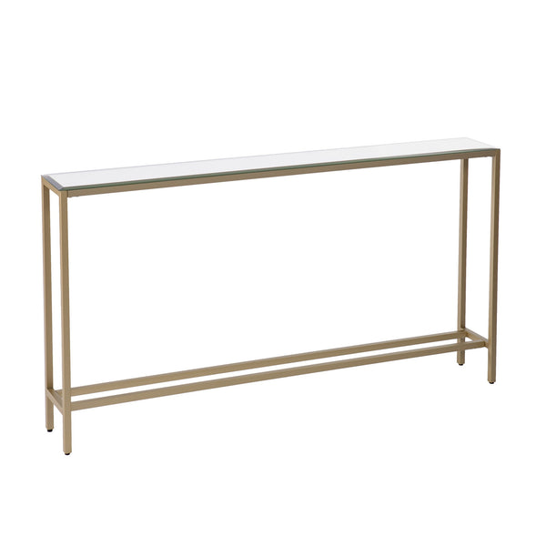 Homeroots 56" Silver And Gold Mirrored Glass Console Table   402366