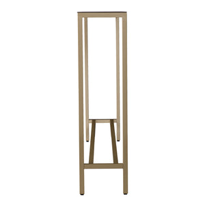 Homeroots 56" Silver And Gold Mirrored Glass Console Table   402366