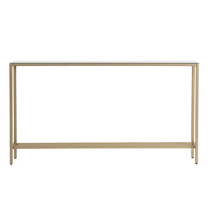 Homeroots 56" Silver And Gold Mirrored Glass Console Table   402366