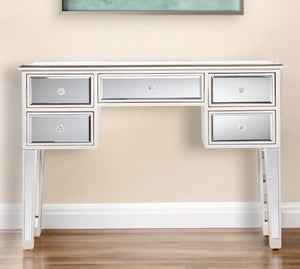 Homeroots 43" Silver Mirrored Glass Console Table And Drawers   402375