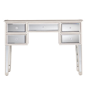 Homeroots 43" Silver Mirrored Glass Console Table And Drawers   402375