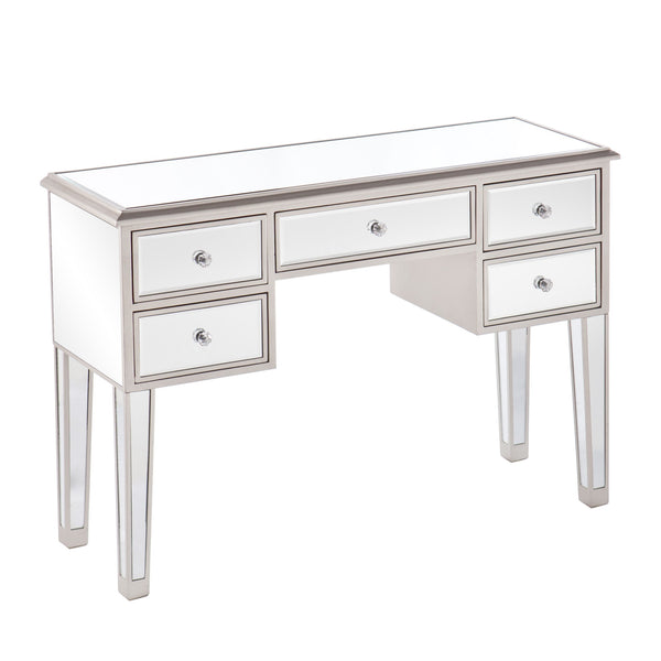 Homeroots 43" Silver Mirrored Glass Console Table And Drawers   402375