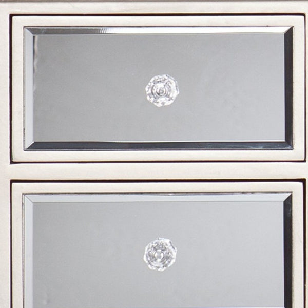 Homeroots 43" Silver Mirrored Glass Console Table And Drawers   402375