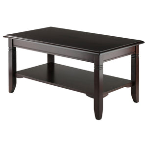Winsome Wood Nolan Coffee Table, Chic Cappuccino Finish With Storage Shelf - Stylish, Durable & Elegant Design Cappuccino Solid ,Composite Wood 40237-winsome-wood