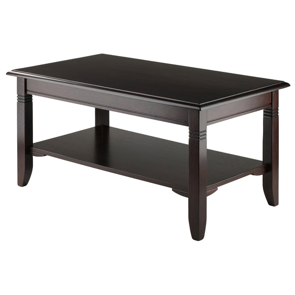 Winsome Wood Nolan Coffee Table, Chic Cappuccino Finish With Storage Shelf - Stylish, Durable & Elegant Design Cappuccino Solid ,Composite Wood 40237-winsome-wood